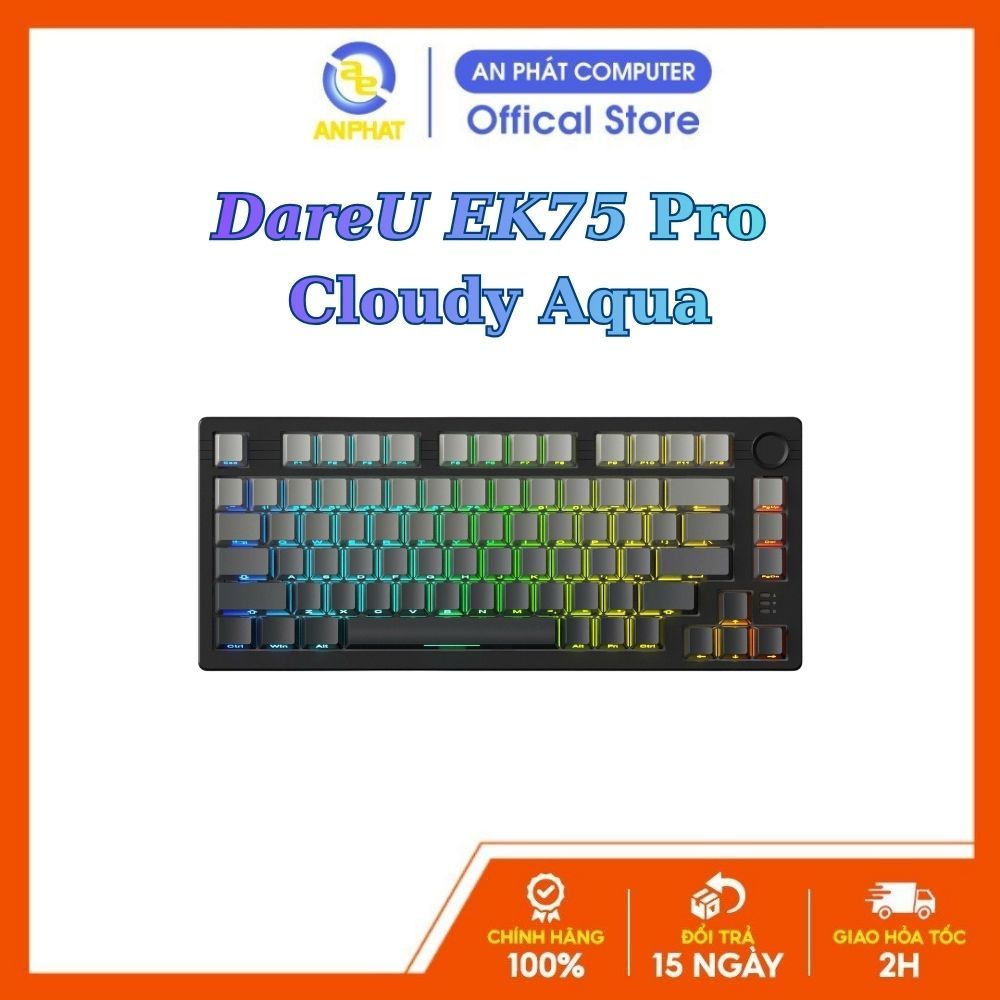 Bàn phím cơ DareU EK75 Pro (Triple Mode | màu Cloudy Aqua | DareU Dream switch)