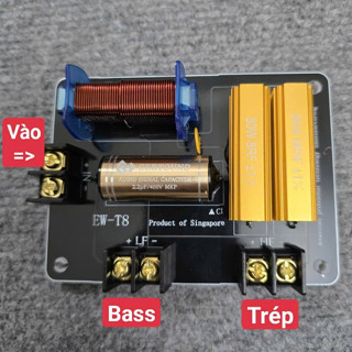  Mạch phân tần 2 đường tiếng EW T8 Singapore tụ nhôm cao cấp cho loa kéo - loa full - loa nằm giá 1 chiếc 