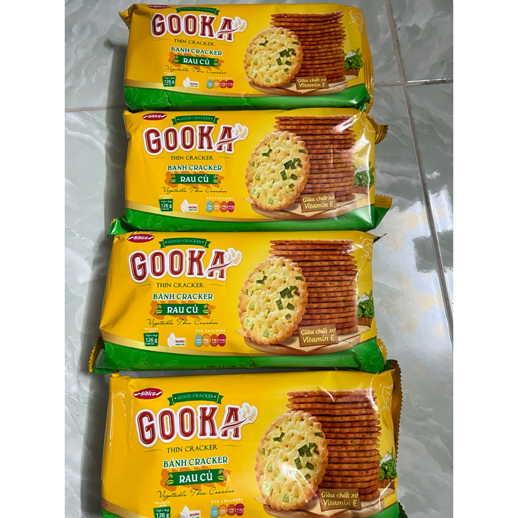 Bánh Quy Quế Gooka Cracker Hương Rau Củ/Nho Socola/Phô Mai 126g