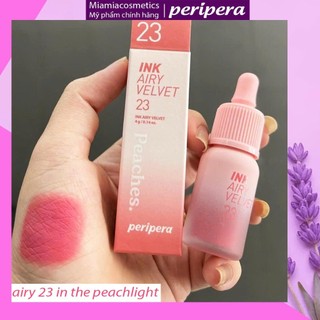  Son Ink Airy 23 In The Peachlight Hồng Phấn Kem Lì Peripera Ink Airy Velvet Lip Tint Mới Nhất 4g  CHÍNH HÃNG  