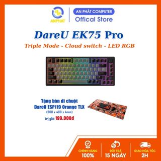  Bàn phím cơ DareU EK75 Pro Triple Mode Black Golden DareU Dream switch - Hàng Chính Hãng 