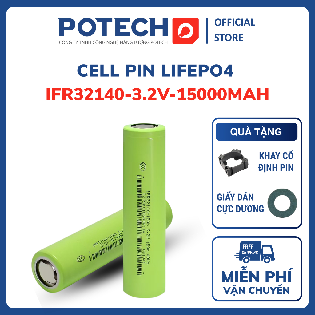 Cell pin LiFePO4 JSK 32140-3.2V-15000mAh dòng xả 45A (3C) - Hàng mới chính hãng