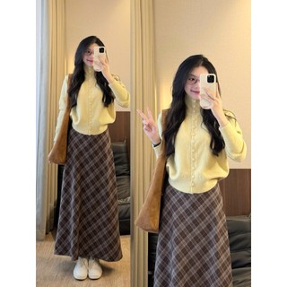  ẢNH OLDSCHOOL  Áo len tay dài nữ cúc bọc cổ cao dáng ôm basic SAM SWEATER 