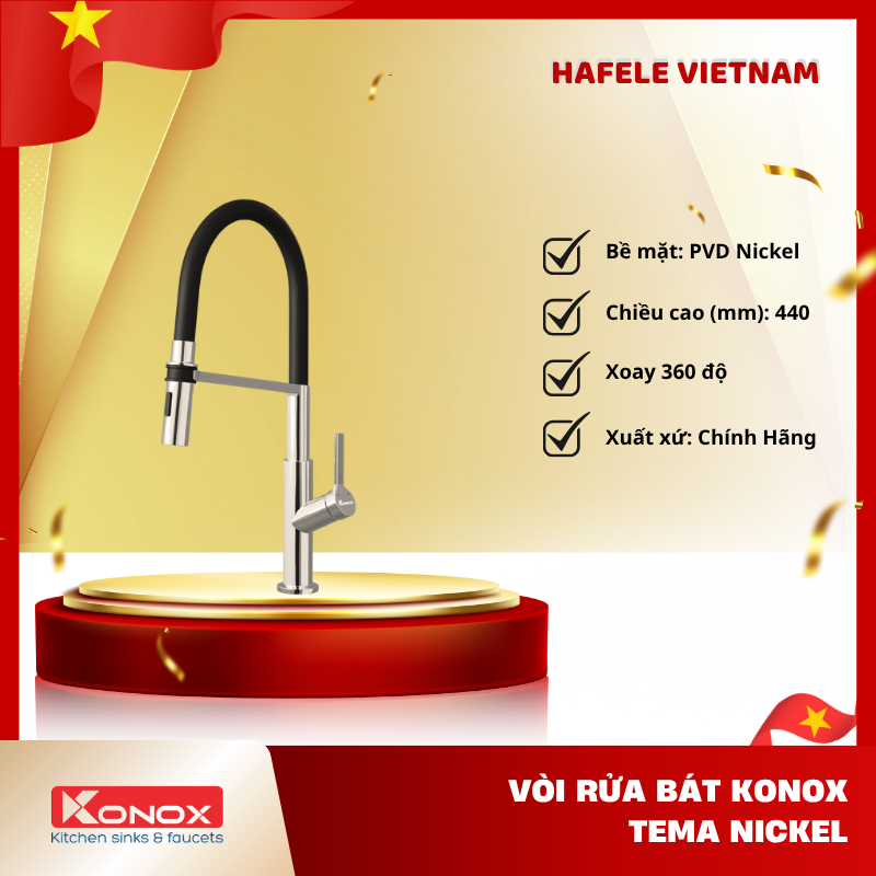 Vòi Bếp Nóng Lạnh Konox Tema - 2 Chế Độ Xả - Công Nghệ AirPower Tiết Kiệm Nước - FEM