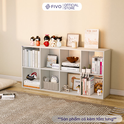 Tủ Kệ Sách Gỗ Tổ Ong  Đa Năng FB04 FIVO 6-8 Ô, Có Tấm Lưng Chắc Chắn, Vừa Decor Vừa Đựng Sách, Dễ Dàng Lắp Ráp
