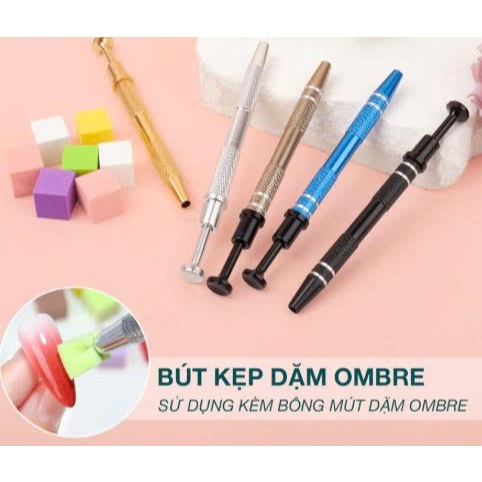 Bút kẹp mút dặm ombre, nhíp kẹp bông dặm ombre, mút, bông ombre - dụng cụ làm nail