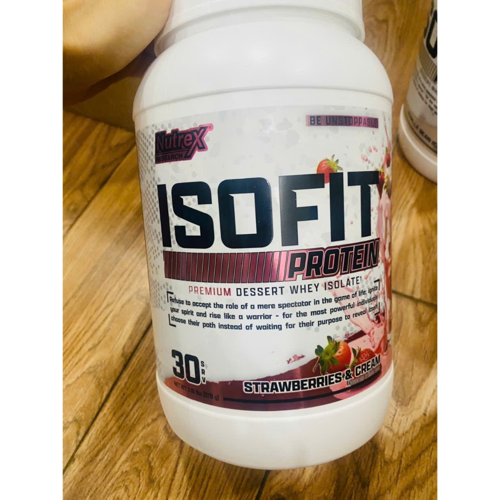978g Strawberries & Cream Nutrex Research IsoFit Whey Protein Powder Instantized Isolate