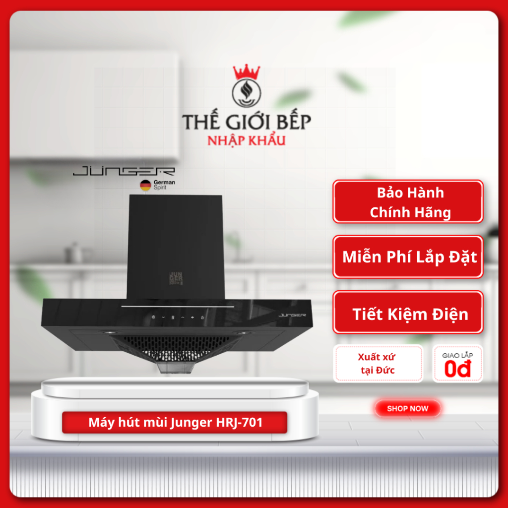 Máy hút mùi Junger HRJ-701 - Khử Mùi Nhanh, Giữ Bếp Luôn Sạch Thoáng