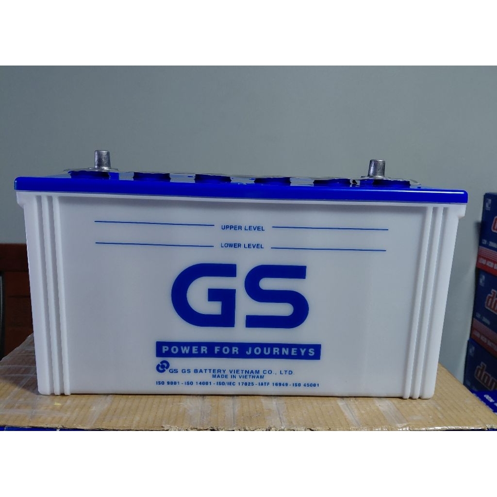 Bình ắc quy 12v xe tải GS N100 (12V-100AH) (tặng acid châm bình)