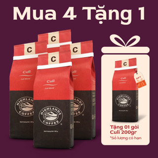  Mua 4 tặng 1 - Cà phê rang xay Culi Highlands Coffee 200g gói  quà kèm đơn hàng  