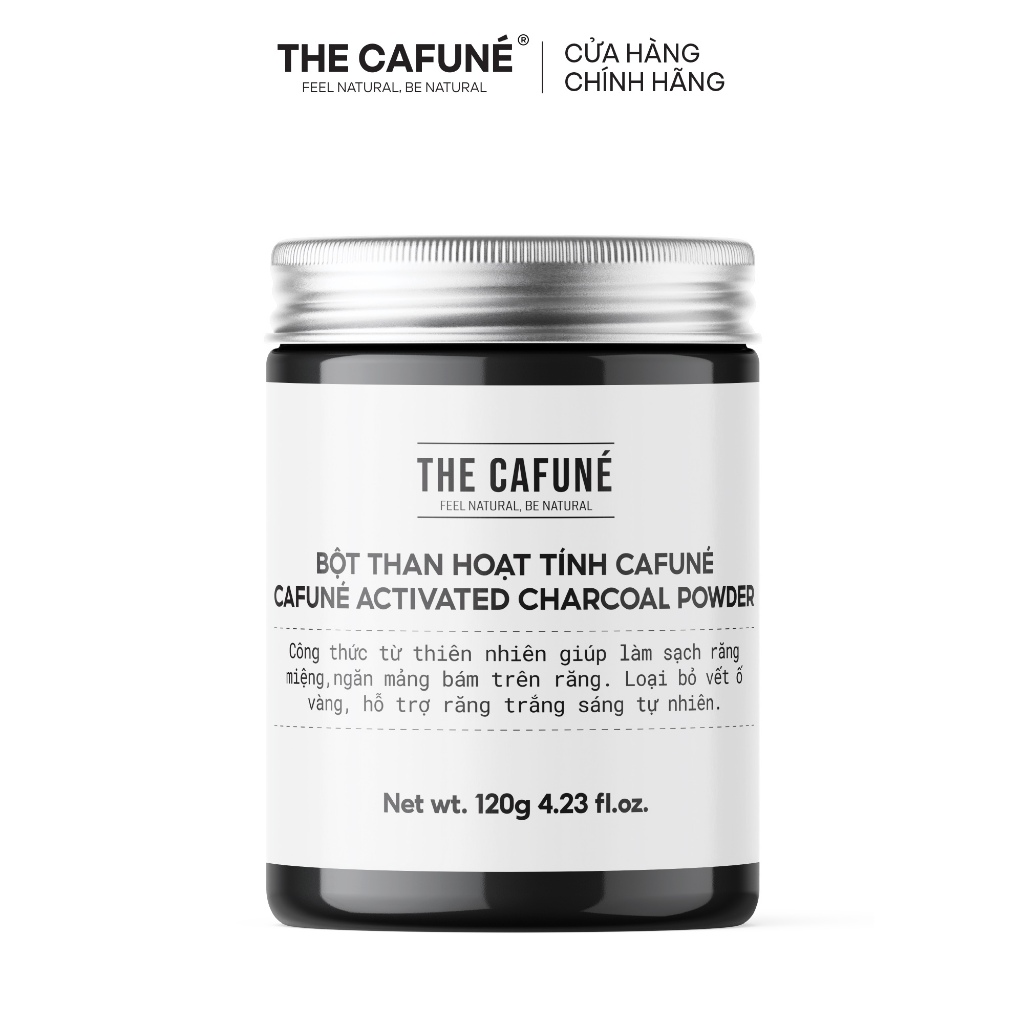 Bột Than Tre Hoạt Tính Trắng Răng Cafuné - Loại Bỏ Mảng Bám, Tẩy Vết Ố Vàng Cho Răng Hiệu Quả 120g