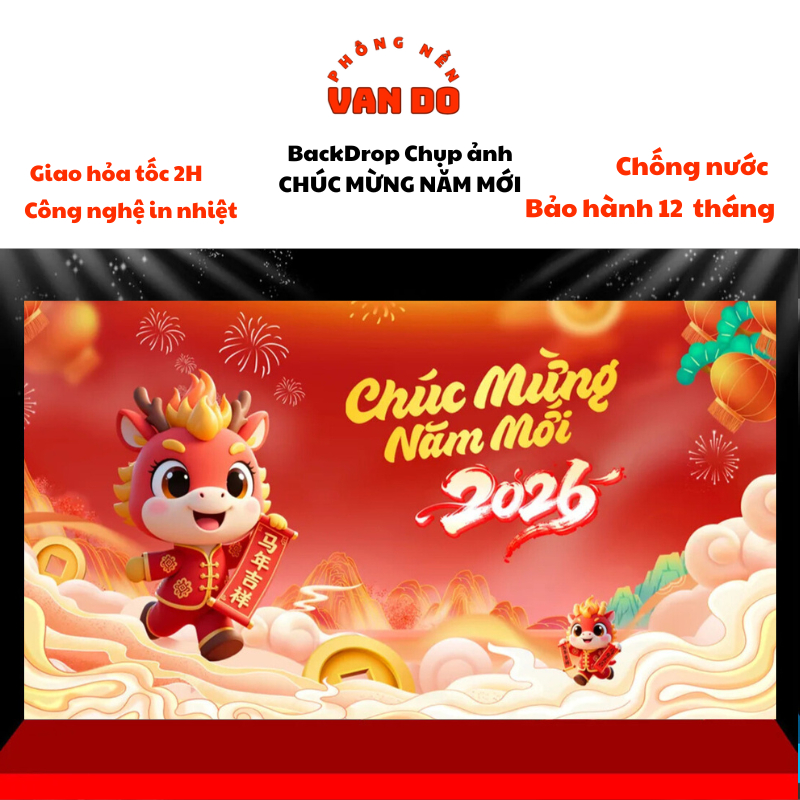 Phông nền chụp ảnh Tết  cỡ lớn có nhiều size, chất liệu in bạt ngoài trời chống nước - VanDo