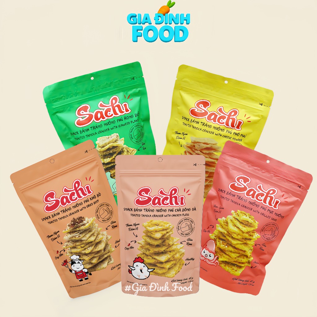 Snack bánh tránh nướng Sachi các vị - Túi 45g