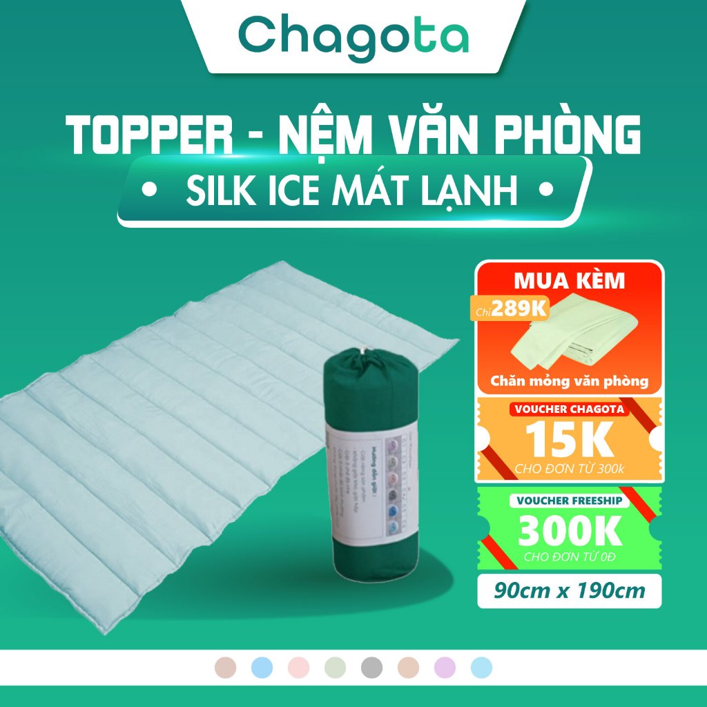 Đệm Topper Văn Phòng Silk Ice Chagota Bedding, Chất Liệu Microfiber Dày Dặn, Công Nghệ Thoáng Khí