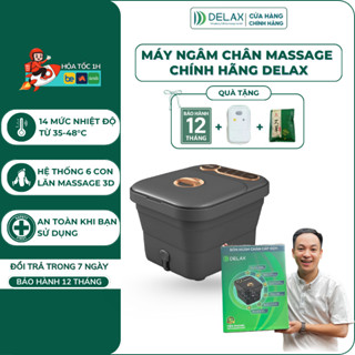  Máy Ngâm Chân Delax Massage Thiết Kế Gấp Gọn Tự Động Làm Nóng Chống Giật Làm Ấm Thư Giãn BNC02 