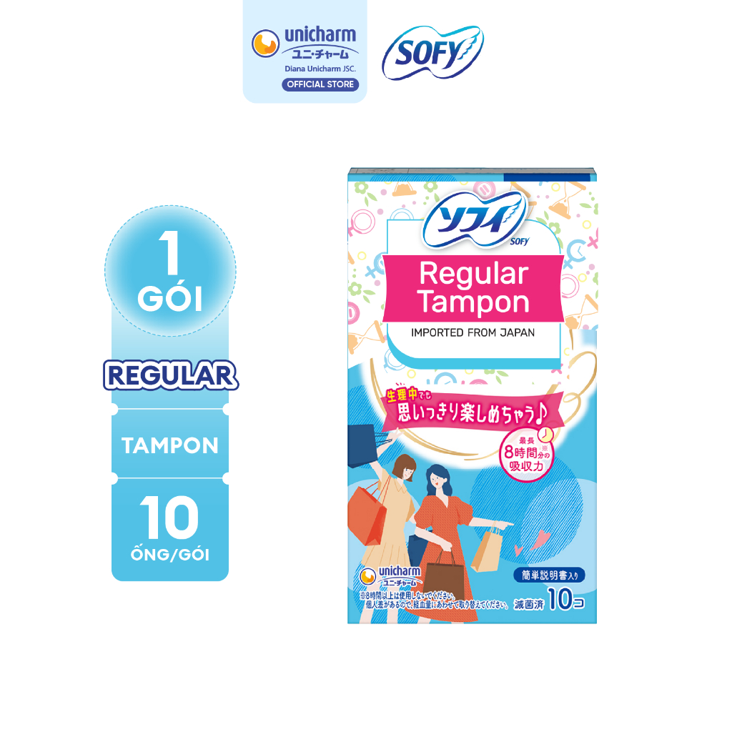 Băng vệ sinh siêu thấm Sofy Soft Tampon Regular 10 miếng/ hộp (Hàng nhập khẩu)