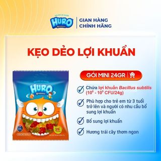  Kẹo Dẻo Lợi Khuẩn HURO PROBIOTICS Mini túi 24g 