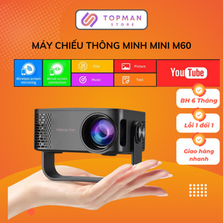 Máy Chiếu Mini M60 Full HD 1080P – WiFi 2.4G/5G Siêu Nét – Phù Hợp Gia Đình, Văn Phòng, Giải Trí