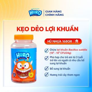  Kẹo Dẻo Lợi Khuẩn HURO Hũ 168g 