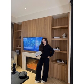 Set áo len cổ bẻ mix quần xuông-ảnh thật PUHY.CO