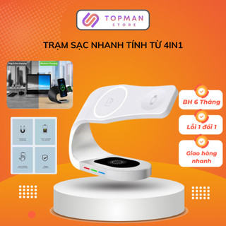 Sạc Không Dây 4in1 – Sạc Nhanh, Sạc Từ Tính, Thiết Kế Tinh Tế, Sạc Đồng Thời 4 Thiết Bị - TOPMAN