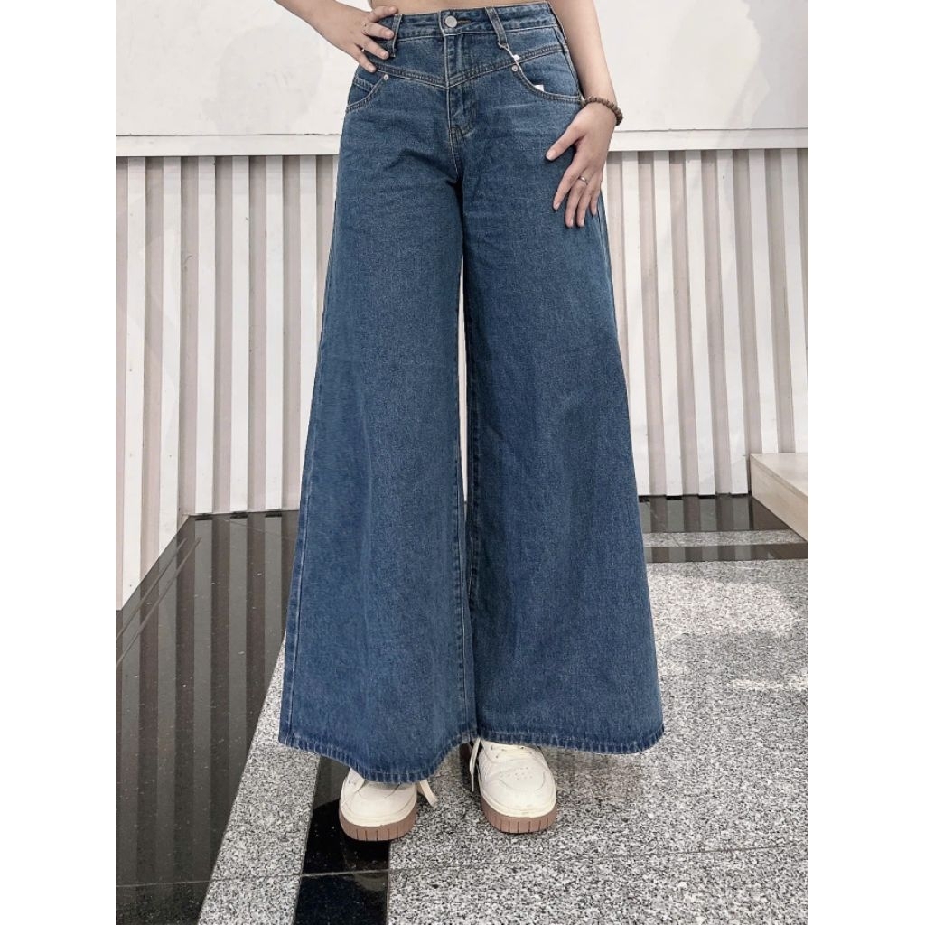 #The Blues# Quần Jeans Nữ Ống Loe Rộng Mới WJ2025-01D HOT