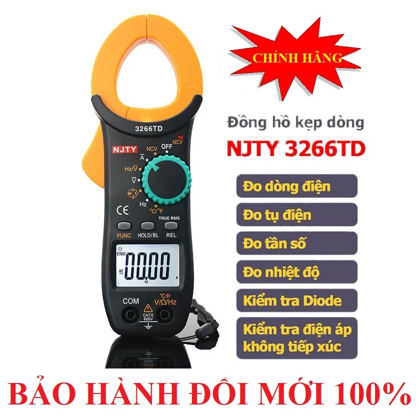Đồng hồ vạn năng Ampe kìm 3266TD NJTY đo tụ tần số độ chính xác cao HÀNG CHÍNH HÃNG