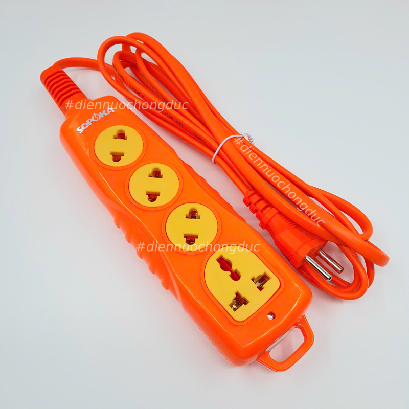 Ổ Cắm Điện 4 Lỗ Chéo 4C-3000W SOPOKA Ổ Cắm Siêu Tải Cho Gia Đình & Công Trường