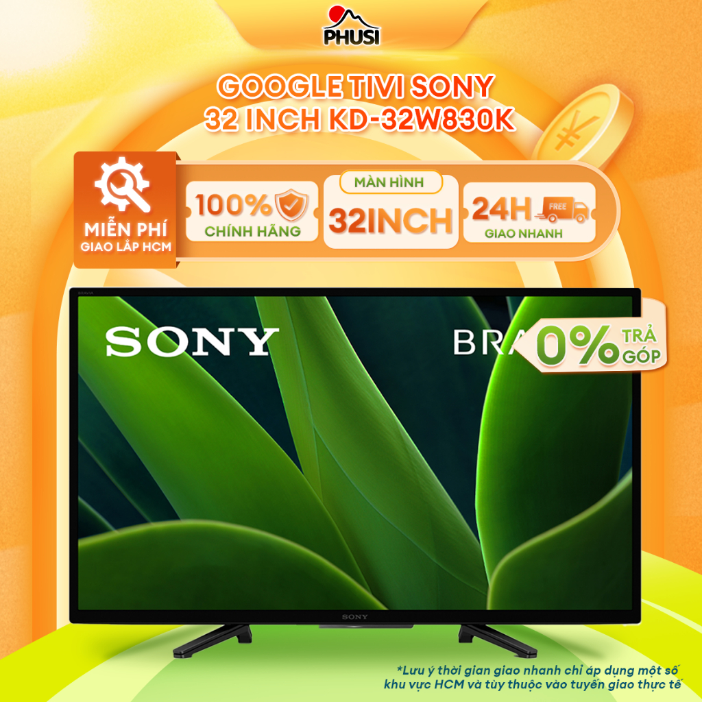 KD-32W830K [GIAO LẮP MIỄN PHÍ] Google Tivi Sony HD 32 Inch KD-32W830K - CHÍNH HÃNG, BH 2 NĂM
