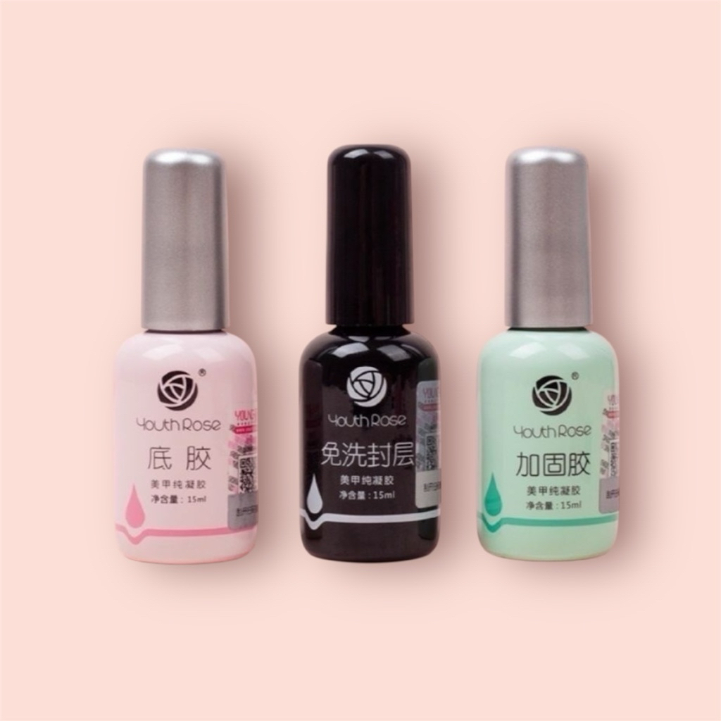 Base Top hoa hồng Youth Rose  (bộ 3 thần thánh) 15ml -Base hoa hồng, Top hoa hồng,cứng móng hoa hồng