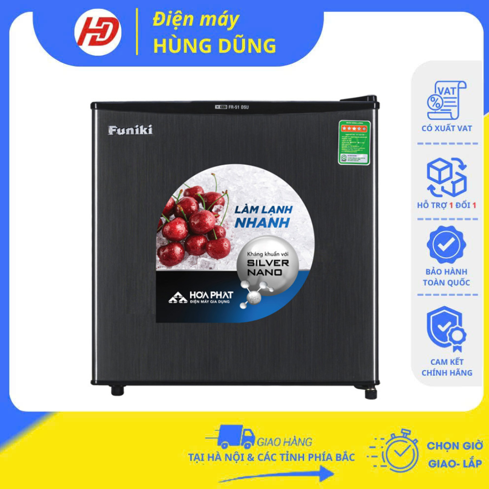[ SHIP HOẢ TỐC 2H TẠI HÀ NỘI ] Tủ lạnh mini Funiki 50lít FR-51DSU-Đen , có tính năng làm đá , tiết k
