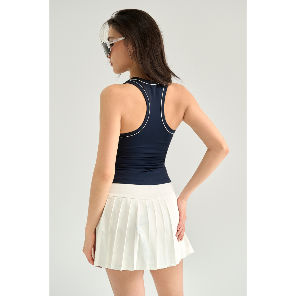 THEKIM Áo ba lỗ thể thao cổ tròn ( mút ngực tháo rời ) , áo tanktop phối viền lé màu in logo ngực T377 | BigBuy360 - bigbuy360.vn