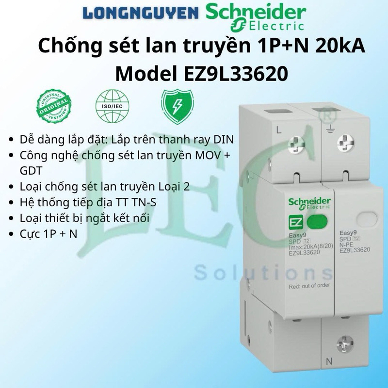 Chống sét lan truyền EZ9L33620 1P+N 20kA