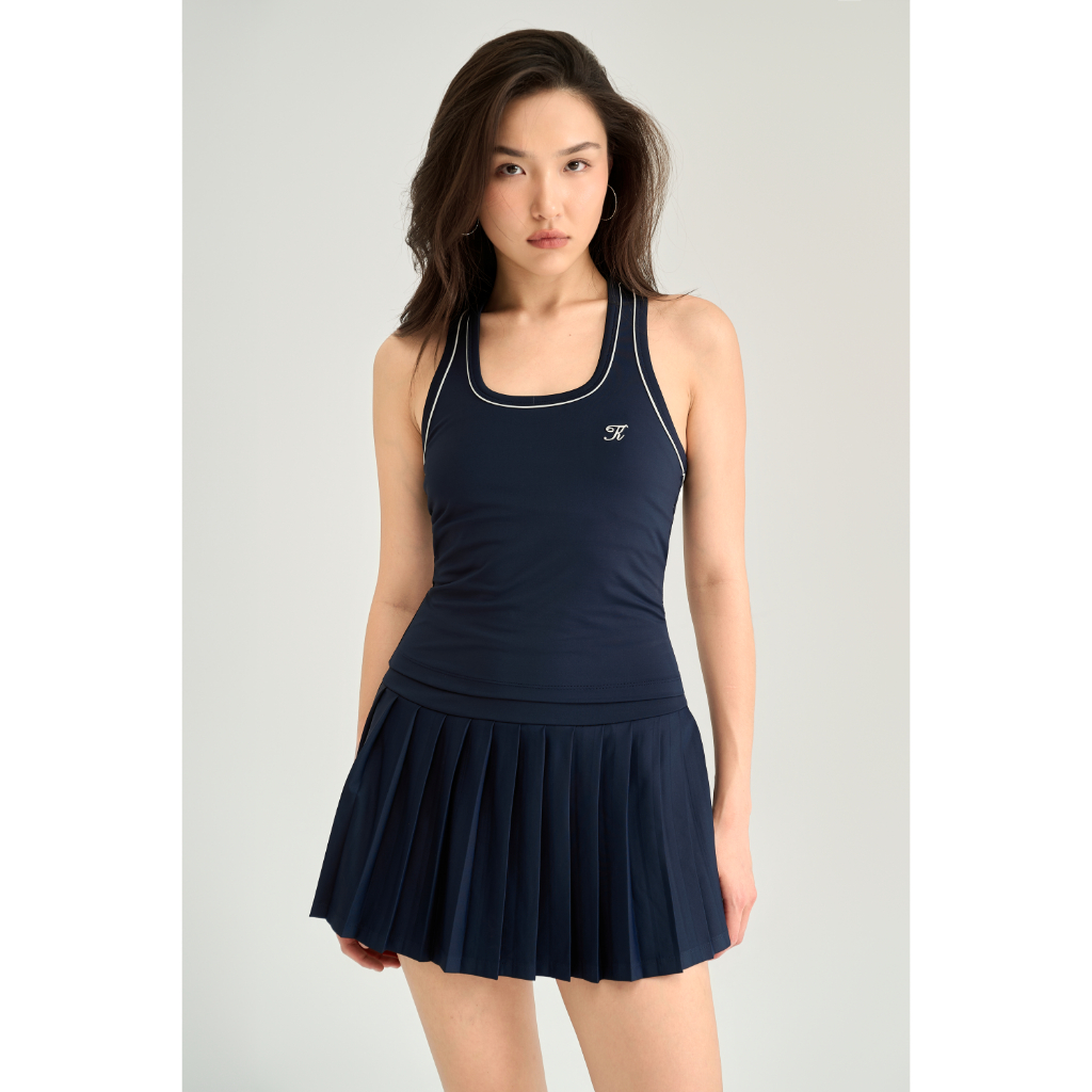 THEKIM Áo ba lỗ thể thao cổ tròn ( mút ngực tháo rời ) , áo tanktop phối viền lé màu in logo ngực T377 | BigBuy360 - bigbuy360.vn