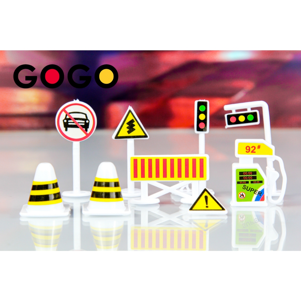 Biển báo giao thông trang trí garage xe mô hình