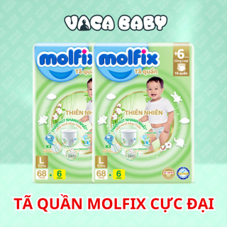   HCM  Combo 2 Tã bỉm quần MOLFIX Thiên nhiên Ultra XXL  15kg - 25kg  - 2 Gói 