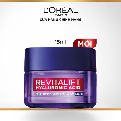 [QUÀ TẶNG KHÔNG BÁN] Kem dưỡng ban đêm chống lão hóa sớm Revitalift HA Line Plumping Dream Cream L'Oréal Paris 15ml
