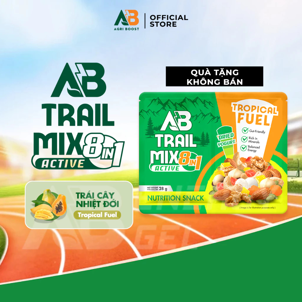 Hạt Dinh Dưỡng Trail Mix Trái Cây Sấy AB AGRI BOOST NUTRITION Túi 28g Lành Mạnh Khi Chơi Thể Thao