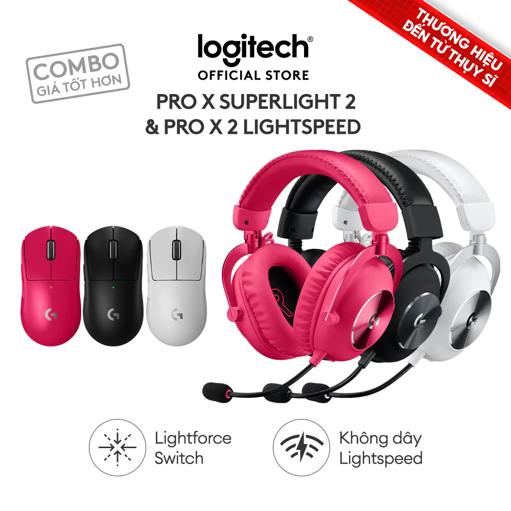 Combo Chuột Gaming Logitech G Pro X Superlight 2 và Tai nghe Logitech G Pro X 2