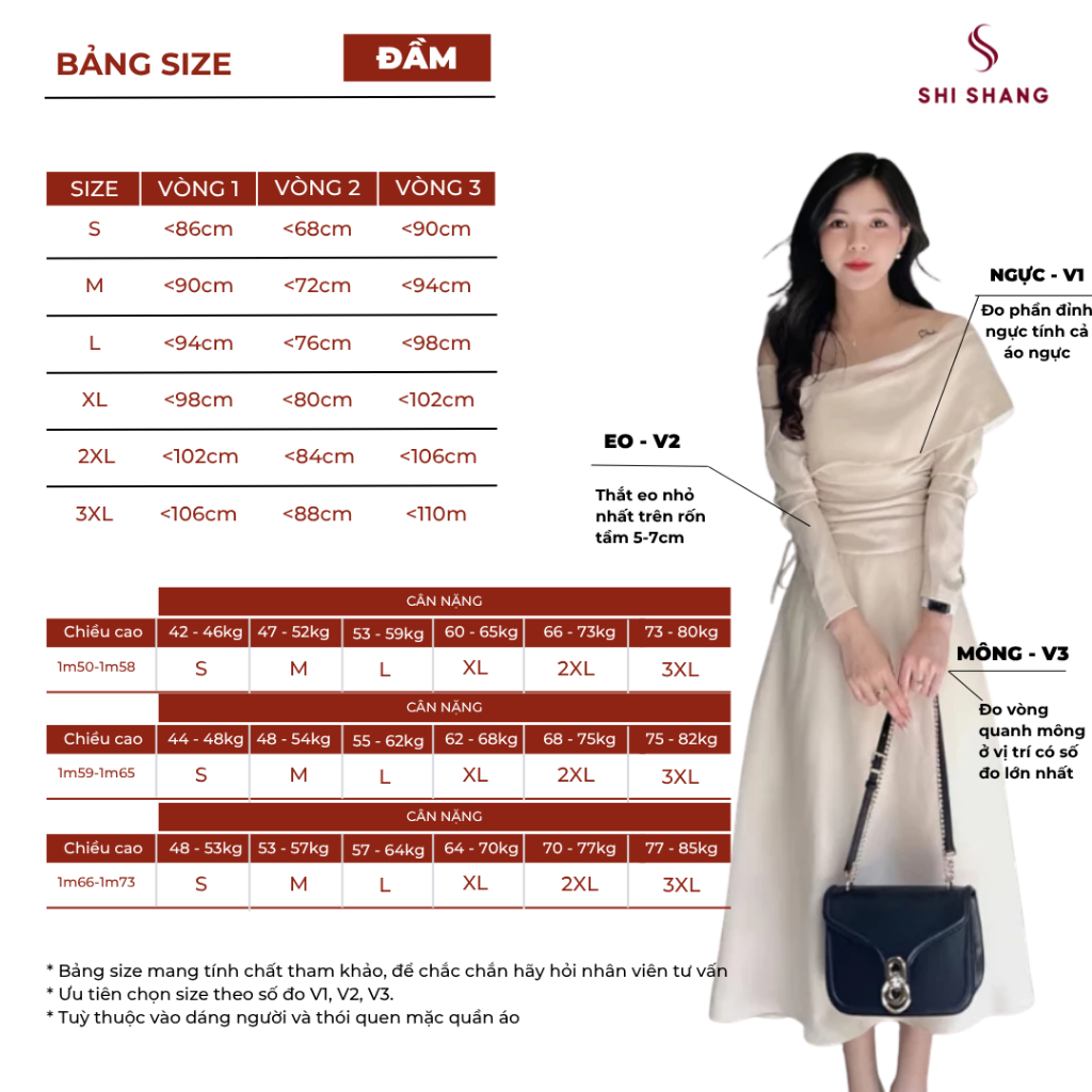 Váy Thiết Kế BIGSIZE, Đầm Nữ Dáng Dài Trễ Vai Nhún Eo Chống Nhăn Tôn Dáng Shi Shang | BigBuy360 - bigbuy360.vn
