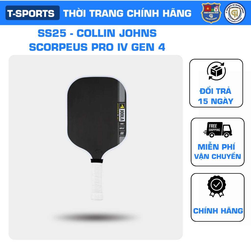 Vợt Pickleball Scorpeus Pro IV 16mm - Công Nghệ TFP & Carbon - Chứng Nhận USAP & UPA-A Pro - T-SPORT