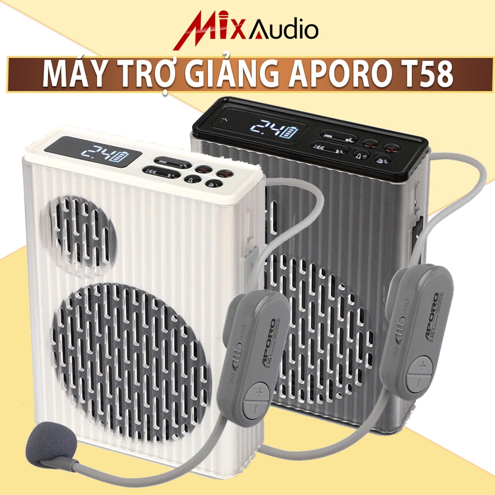 Máy Trợ Giảng Aporo T58 2.4G – Công Suất Lớn 50W, Pin Khủng, Sạc Nhanh, Chất Âm Tuyệt Vời
