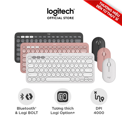 Combo Bàn phím Bluetooth Logitech K380s và chuột Logitech M350s - Yên tĩnh, Di động, Easy-Switch