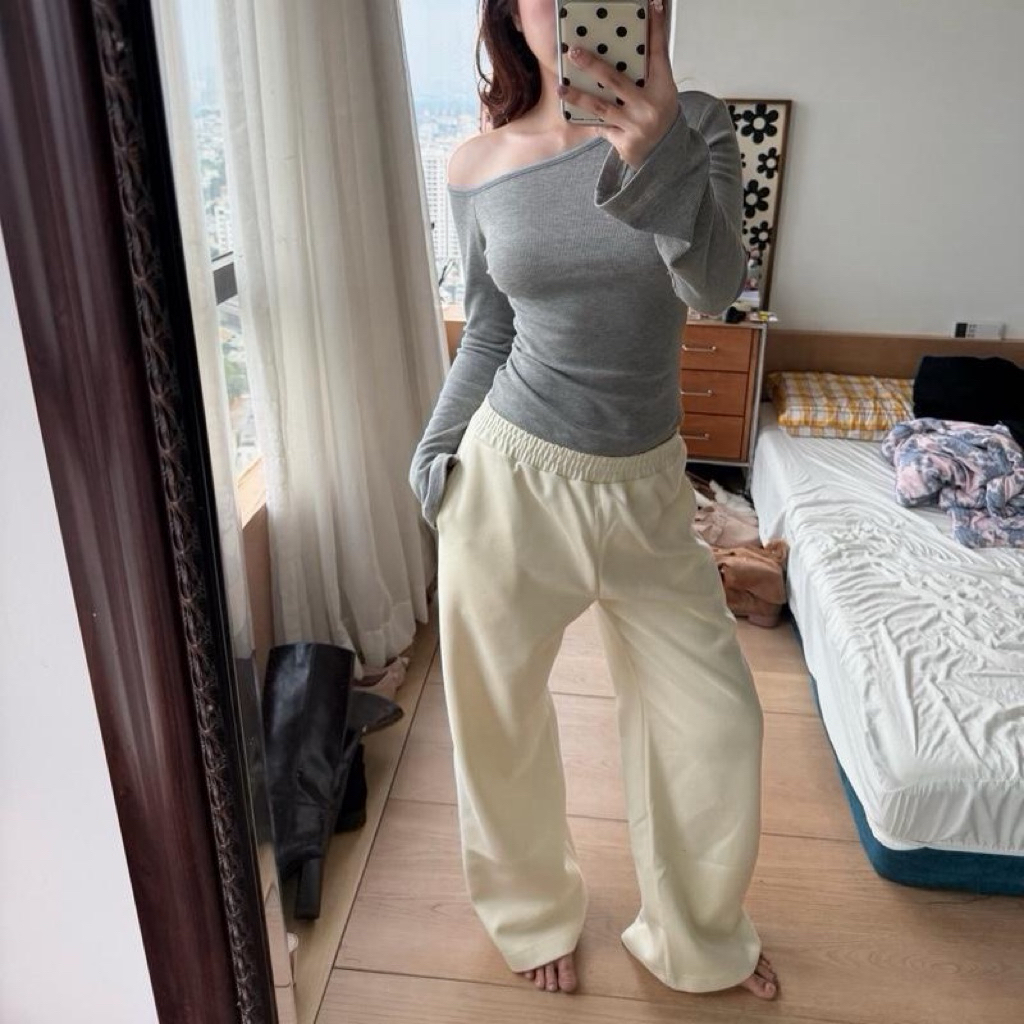 Quần ống suông rộng nỉ cotton mềm nhẹ Babi Label Nhankhaai