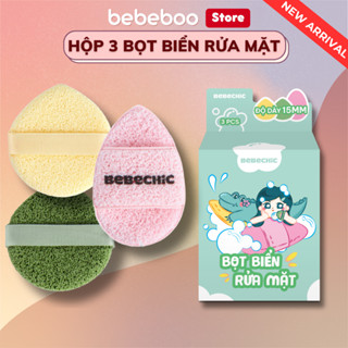  Hộp 3 Bông Mút Bọt Biển Rửa Mặt Mềm Mại Hỗ Trợ Tạo Bọt Làm Sạch Da Mặt Hiệu Quả BB037 BEBECHIC 