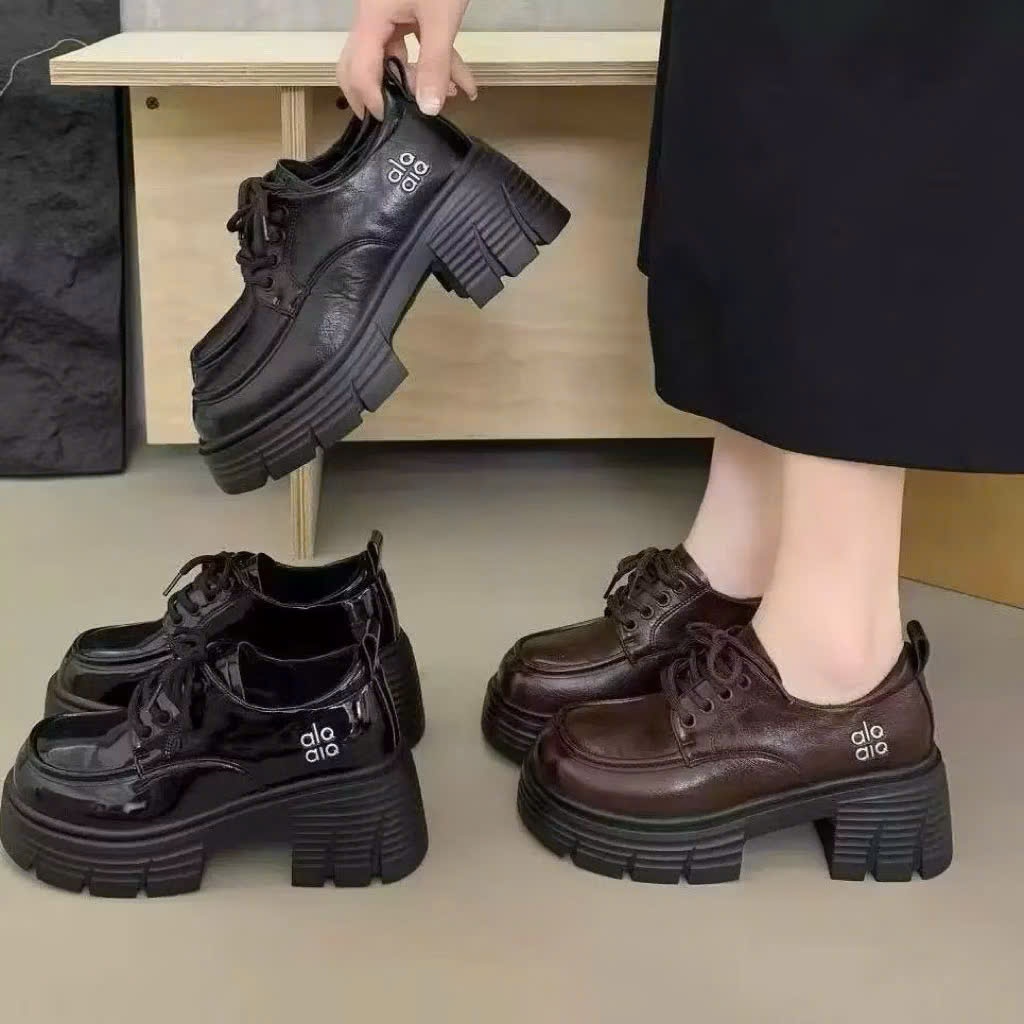 GIÀY LOAFER NỮ BUỘC DÂY ĐẾ CAO 7CM 9266-17 FULBOX