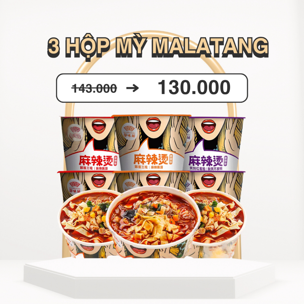 COMBO 3 HỘP MỲ MALATANG CHUẨN NỘI ĐỊA TRUNG