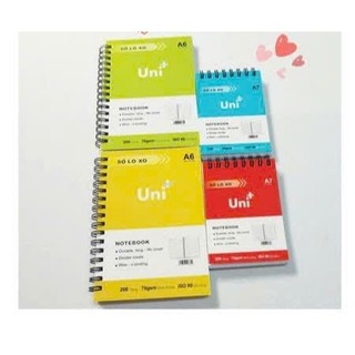 (Set 2 cuốn) Sổ Lò Xo A6 (200TR) Kẻ ngang