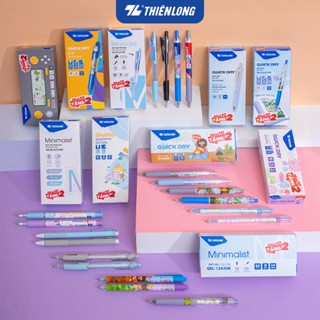   Mua 10 Tặng 2  Hộp 10 Bút gel bút gel bi Thiên Long ngòi 0.5mm mực xanh tím đen tặng thêm 2 bút cùng loại 