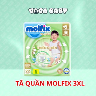   HCM-HỎA TỐC  Tã bỉm quần Molfix Thiên nhiên Jumbo XXXL  20kg 35kg  Gói 22+6 miếng  có kèm size M L XL XXL 